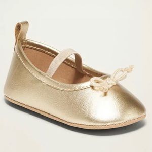 Metallic Faux-Leather Ballet Flats for Baby (3-6M)